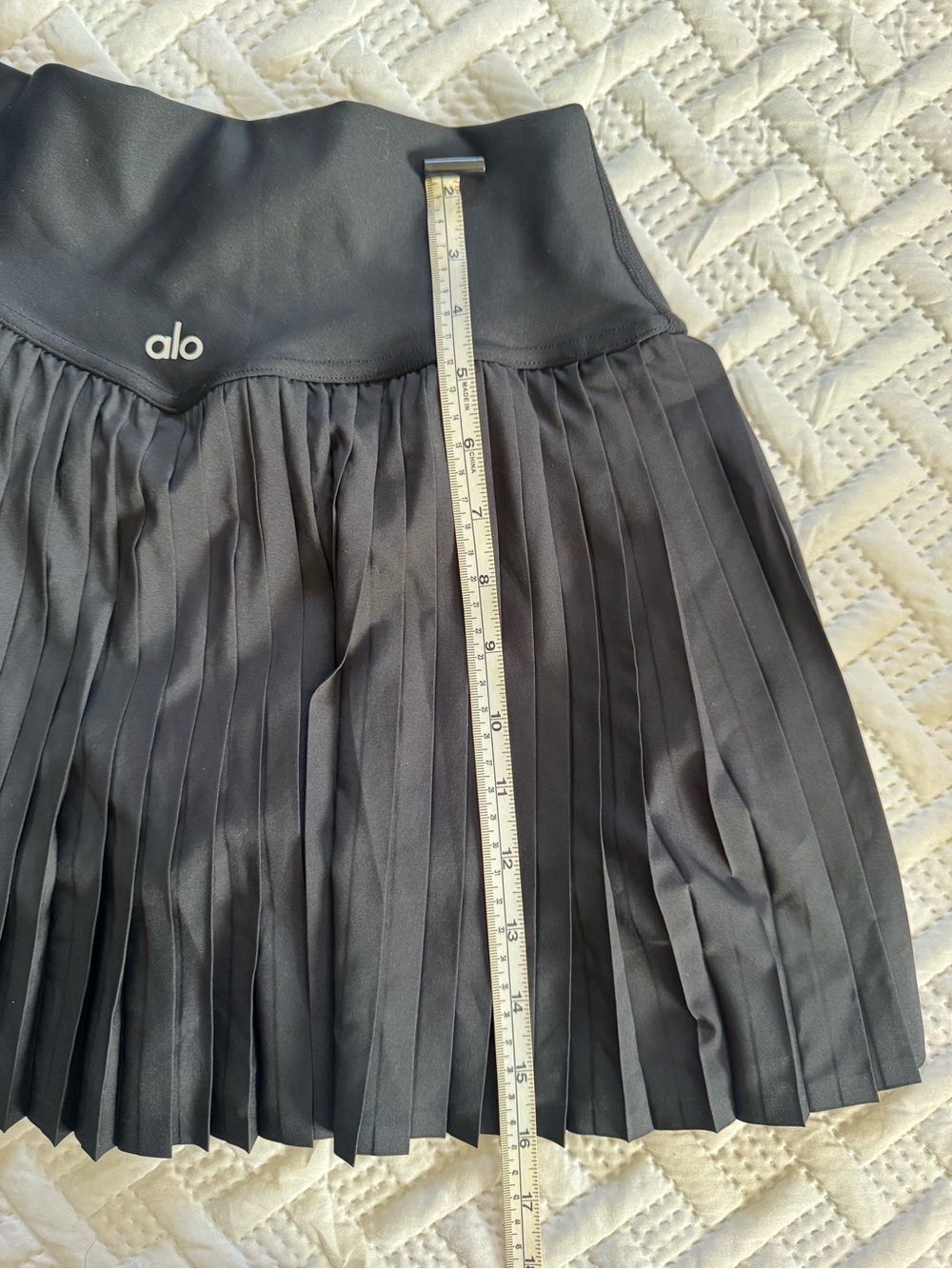 Alo Yoga Women Grand Slam Tennis Gym Skirt Shorts Black Pleated Athletic Skort M - Picture 14 of 15